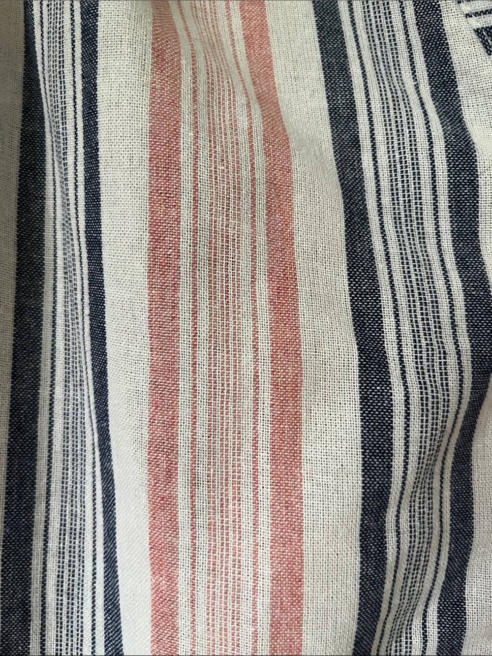 ANDREE BY UNIT Boho Pink/Navy Striped Embroidered Cotton Tie FrontTunic Size S - Picture 6 of 13